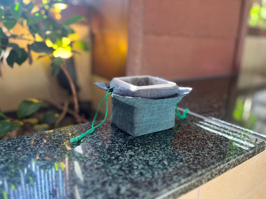 碧のおくるみ［碧×ブルーグレー］植木鉢のみ ※植物なし